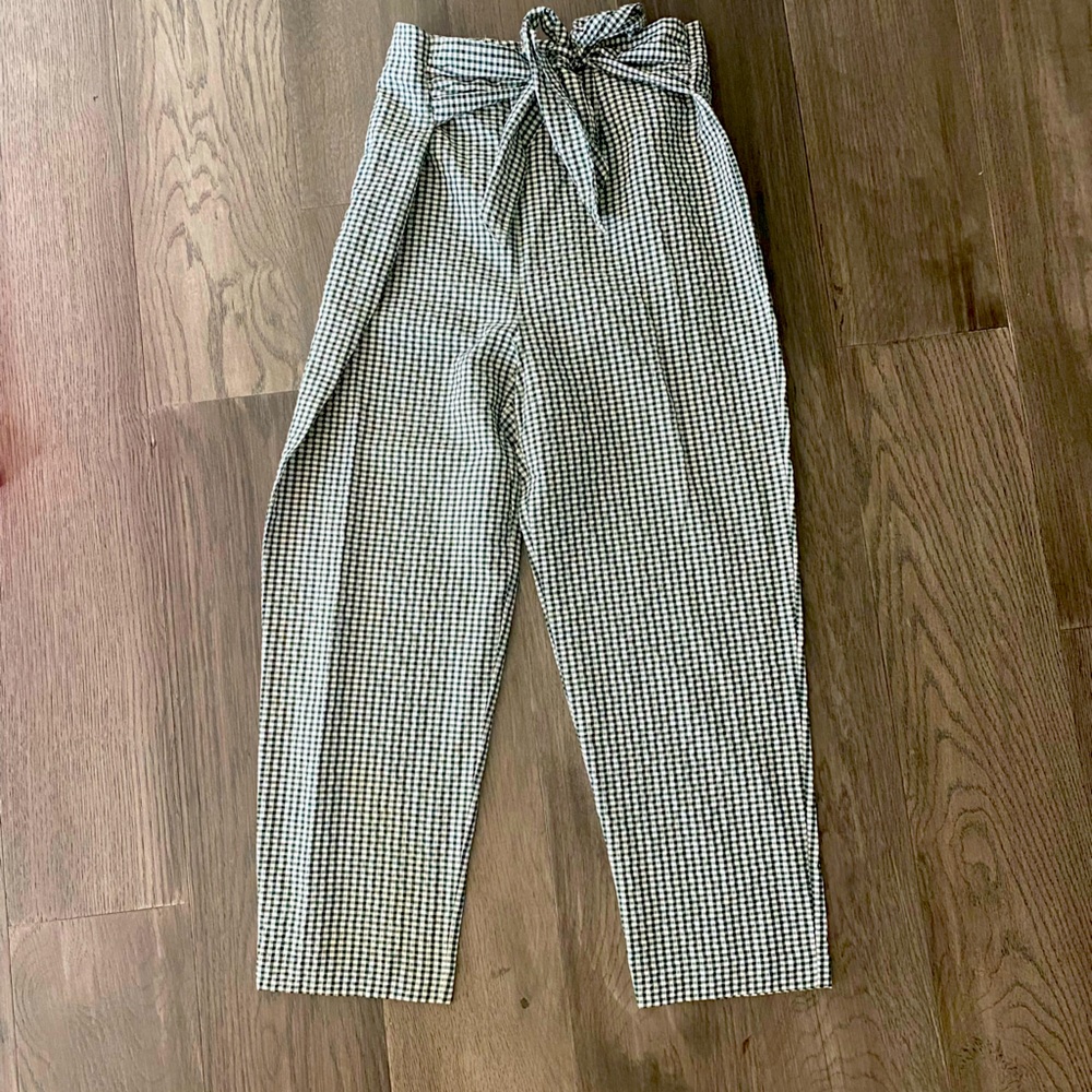 Free People • West Side Tie Gingham Pant • Size 8